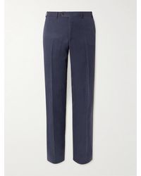 Canali - Slim-fit Straight-leg Linen And Silk-blend Suit Trousers - Lyst