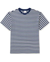 Nudie Jeans - Leffe Striped Cotton-jersey T-shirt - Lyst