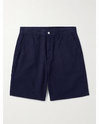 Carhartt - Walter Single Knee Wide-Leg Cotton And Linen-Blend Canvas Shorts - Lyst
