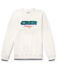 Casablancabrand - Casa Racing 3d Logo-appliquéd Organic Cotton-jersey Sweatshirt - Lyst