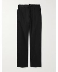Ami Paris - Straight-Leg Cotton-Sateen Chinos - Lyst
