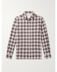 Officine Generale - Alex Checked Crinkled Cotton-Blend Shirt - Lyst
