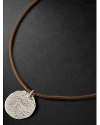 Elhanati - String White Gold And Cord Pendant Necklace - Lyst
