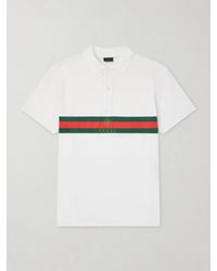 Gucci - Logo-Print Cotton-Jersey Polo Shirt - Lyst