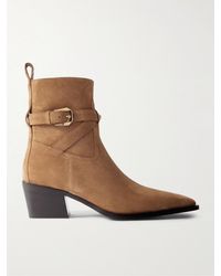 Versace - Angelo Embellished Suede Boots - Lyst