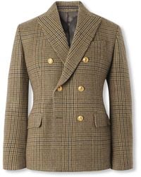 Slowear - Incotex Double-Breasted Prince Of Wales Checked Wool Blazer - Lyst