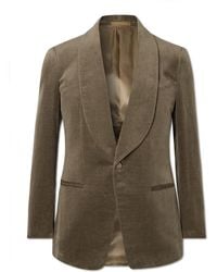 Kingsman - Shawl-Collar Cotton And Linen-Blend Velvet Tuxedo Jacket - Lyst