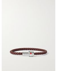 Montblanc Meisterstück Woven Leather And Stainless Steel Bracelet - Brown
