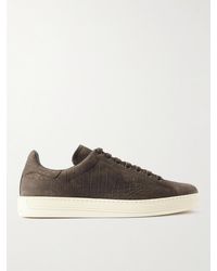 Tom Ford - Warwick Croc-effect Leather Sneakers - Lyst