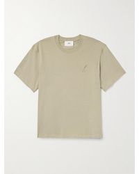 Ami Paris - T-shirt in jersey di cotone con logo goffrato - Lyst