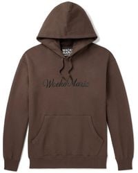Wacko Maria - Logo-embroidered Cotton-jersey Hoodie - Lyst
