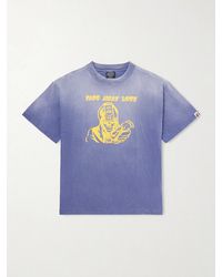 SAINT Mxxxxxx - Bape Distressed Printed Cotton-Jersey T-Shirt - Lyst