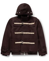 Sacai - Rope-Trimmed Layered Melton Wool-Felt And Nylon Hooded Jacket - Lyst