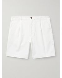MR P. - Gerade geschnittene Shorts aus Twill aus einer Baumwollmischung mit Falten - Lyst