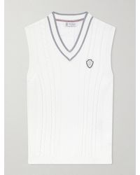 Brunello Cucinelli - Logo-Appliquéd Cotton Sweater Vest - Lyst