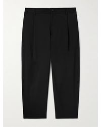 Maison Kitsuné - Tapered Pleated Wool Trousers - Lyst