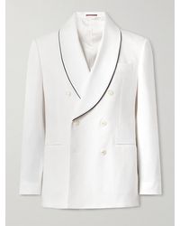 Brunello Cucinelli - Double-breasted Cotton Tuxedo Jacket - Lyst