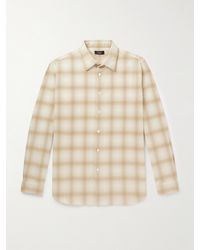 Theory - Irving Checked Recycled Cotton-blend Flannel Shirt - Lyst