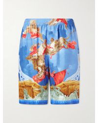 Versace - Affresco Printed Silk-Twill Shorts - Lyst