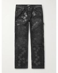 Amiri - Chemist Carpenter Straight-leg Leather-appliquéd Jeans - Lyst