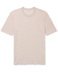 Altea - Linen And Cotton-blend Jersey T-shirt - Lyst