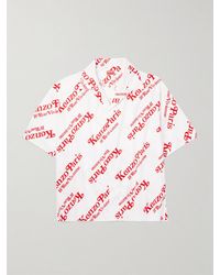 KENZO - VERDY Camicia in popeline di cotone con logo e colletto aperto - Lyst
