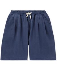 Frankie Shop - Wide-leg Pleated Denim Drawstring Shorts - Lyst