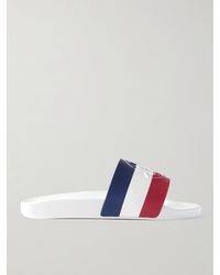 Moncler - Basile Logo-Embossed Striped Rubber Slides - Lyst