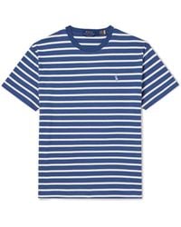 Polo Ralph Lauren - Logo-embroidered Striped Cotton-jersey T-shirt - Lyst