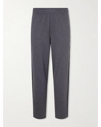 Moncler - Straight-Leg Striped Cotton Sweatpants - Lyst