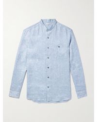 Caruso - Grandad-collar Linen Shirt - Lyst