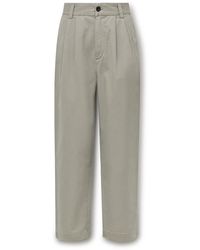 Agolde - Slater Straight-Leg Pleated Cotton-Twill Trousers - Lyst