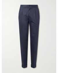 Thom Sweeney - Slim-Fit Straight-Leg Pleated Wool-Blend Trousers - Lyst
