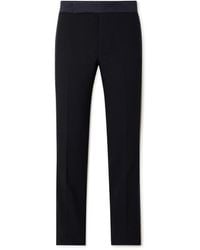 Giorgio Armani - Straight-Leg Grosgrain-Trimmed Wool-Crepe Tuxedo Trousers - Lyst
