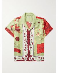 Bode - Camicia in crêpe de chine di seta stampato con colletto aperto Guam - Lyst