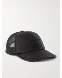 Burberry - Logo-embroidered Cotton-twill And Mesh Baseball Cap - Lyst