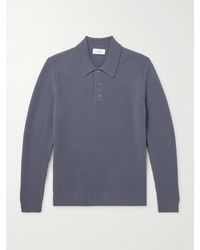 MR P. - Ribbed Cashmere Polo Shirt - Lyst