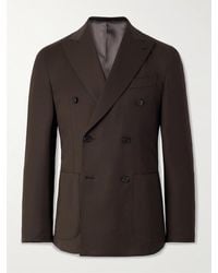 Caruso - Slim-Fit Double-Breasted Wool-Blend Twill Suit Jacket - Lyst