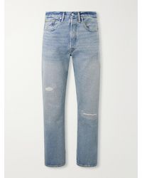 RRL - Straight-Leg Logo-Embroidered Distressed Jeans - Lyst