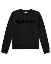 Marni - Logo-Appliquéd Cotton-Jersey Sweatshirt - Lyst