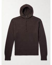 Burberry - Wool Half-zip Hoodie - Lyst