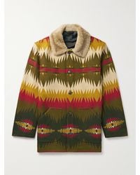 Pendleton - Brownsville Faux Shearling-trimmed Wool And Cotton-blend Jacquard Coat - Lyst
