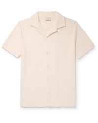 Altea - Harvey Camp-collar Cotton-terry Shirt - Lyst