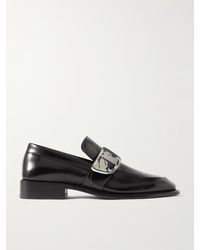 Burberry - Embellished Leather Monk-strap Loafers - Lyst