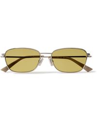 Bottega Veneta - D-frame Silver-tone Sunglasses - Lyst