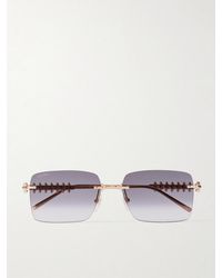 Cartier - Clash De Cartier Rimless Rectangular-frame Gold-tone Sunglasses - Lyst