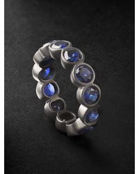 42 Suns - Small 14-Karat Blackened Laboratory-Grown Sapphire Eternity Ring - Lyst