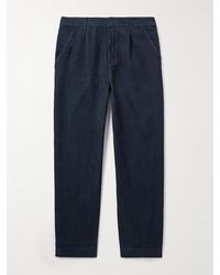 Folk - Signal Straight-Leg Pleated Cotton-Corduroy Trousers - Lyst