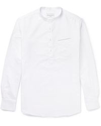 Officine Generale - Auguste Grandad-Collar Cotton Oxford Shirt - Lyst