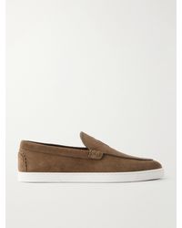 Christian Louboutin - Neocl Logo-Embossed Suede Boat Shoes - Lyst